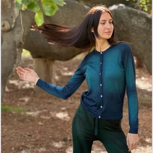 Parker Blue Cashmere Buttoned Sweater